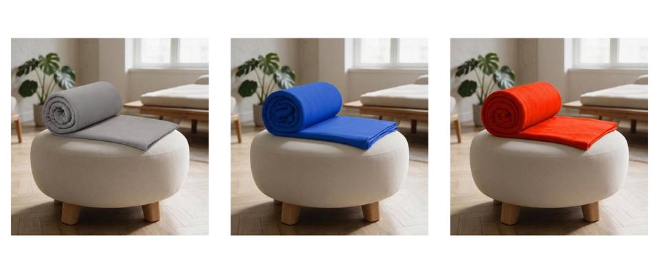 Плед «Флис», 360 г/м2 под DTF-печать с логотипом, 3 цветов